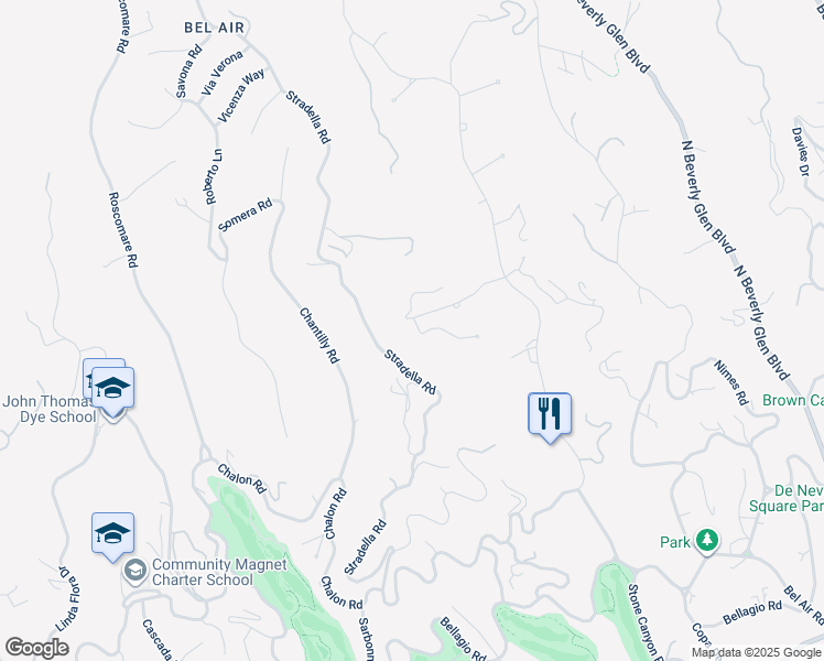 map of restaurants, bars, coffee shops, grocery stores, and more near 10696 Somma Way in Los Angeles