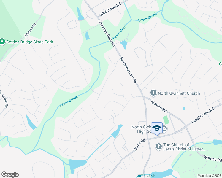 map of restaurants, bars, coffee shops, grocery stores, and more near 120 Hawnley Trc Northwest in Suwanee