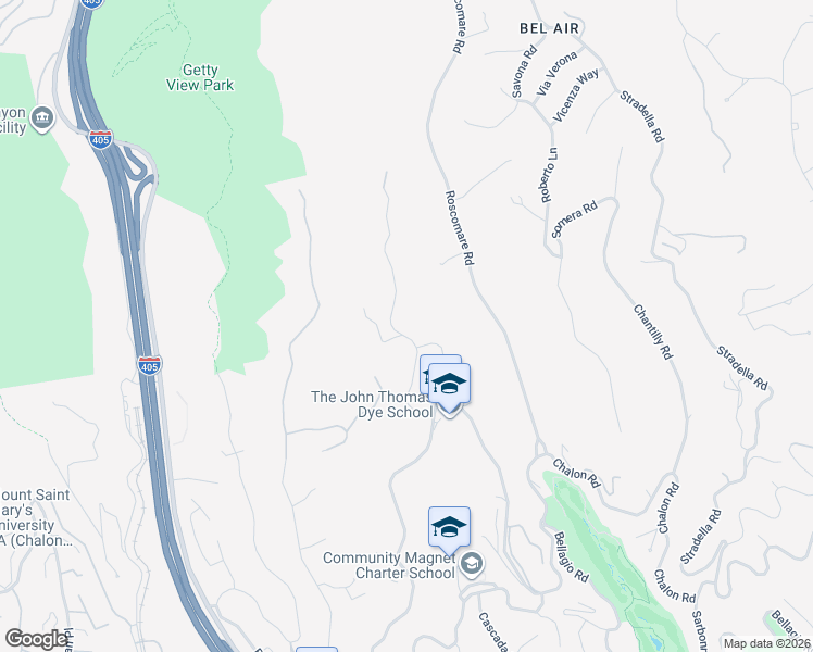 map of restaurants, bars, coffee shops, grocery stores, and more near 1116 Linda Flora Drive in Los Angeles