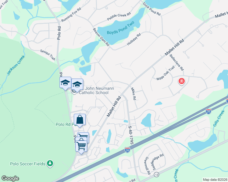 map of restaurants, bars, coffee shops, grocery stores, and more near 1 Smallwood Circle in Columbia