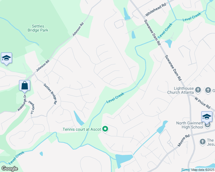 map of restaurants, bars, coffee shops, grocery stores, and more near 5312 Tormeall Trace in Suwanee