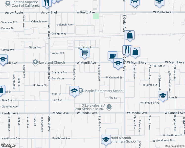 map of restaurants, bars, coffee shops, grocery stores, and more near 1547 West Carter Street in Bloomington