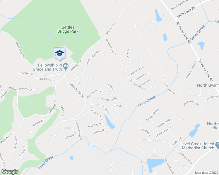 map of restaurants, bars, coffee shops, grocery stores, and more near 5326 Spike Lane in Suwanee