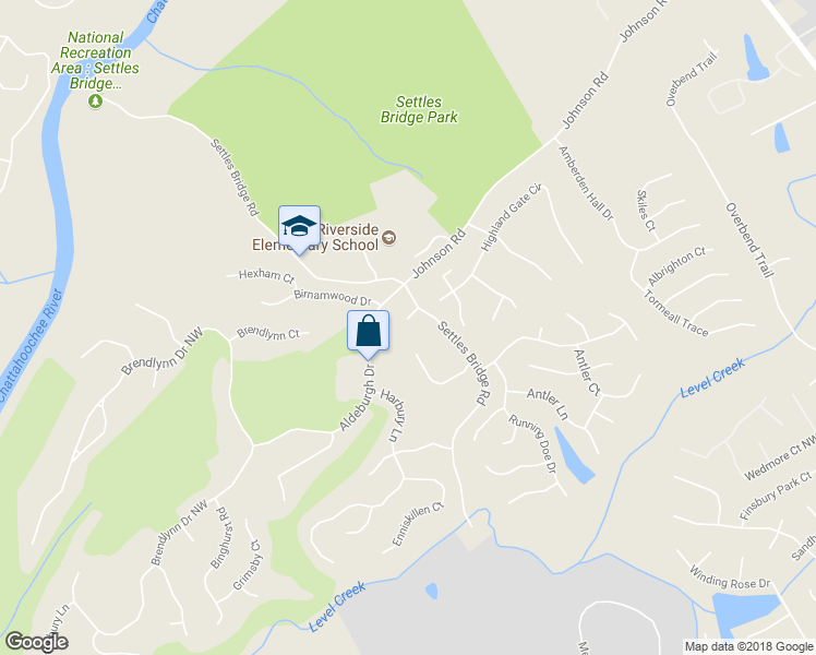 map of restaurants, bars, coffee shops, grocery stores, and more near 510 Tartan Circle in Suwanee