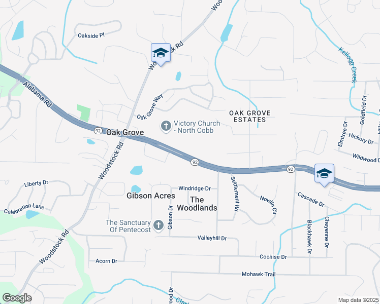 map of restaurants, bars, coffee shops, grocery stores, and more near 4771 Georgia 92 in Acworth
