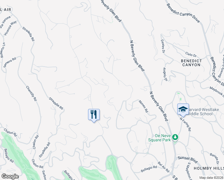 map of restaurants, bars, coffee shops, grocery stores, and more near 901 Strada Vecchia Road in Los Angeles