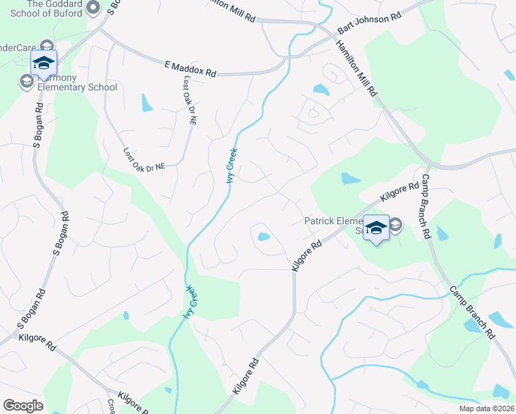 map of restaurants, bars, coffee shops, grocery stores, and more near 2555 Chandler Grove Drive in Buford