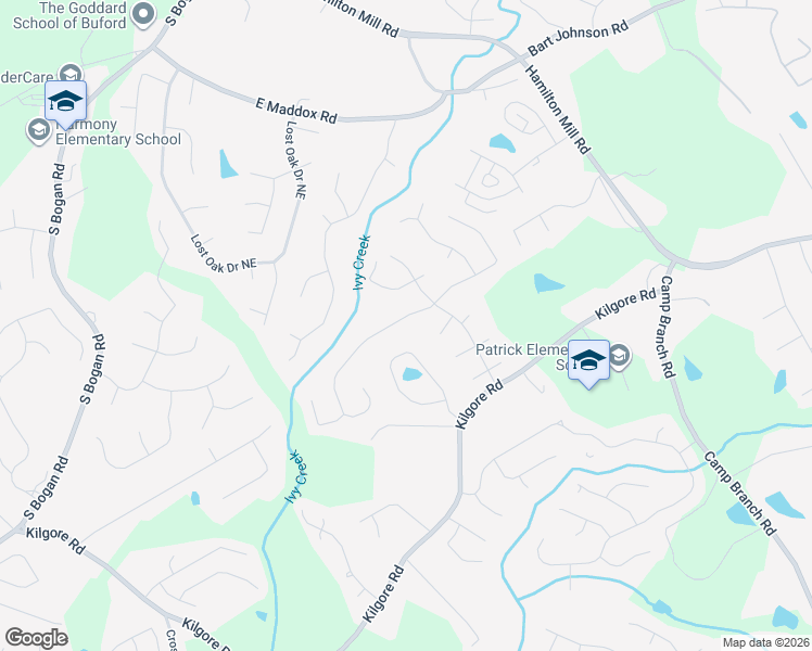 map of restaurants, bars, coffee shops, grocery stores, and more near 2555 Chandler Grove Drive in Buford