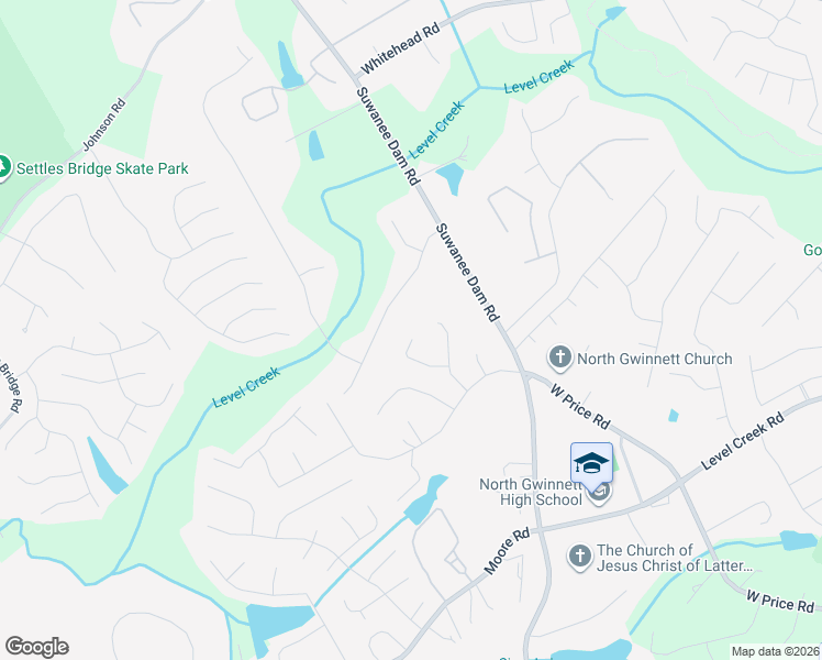 map of restaurants, bars, coffee shops, grocery stores, and more near 120 Hawnley Trc Northwest in Suwanee