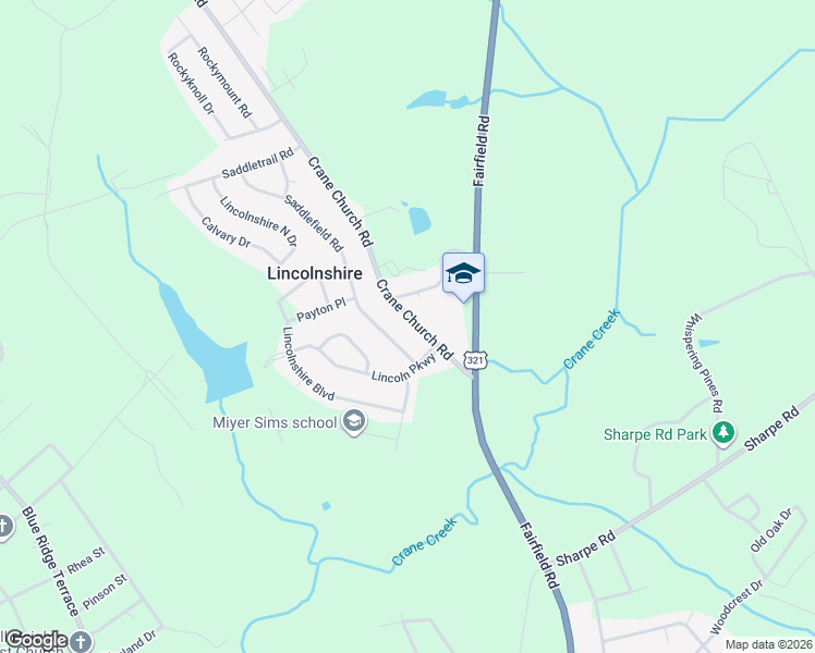 map of restaurants, bars, coffee shops, grocery stores, and more near 504 Crane Church Road in Columbia