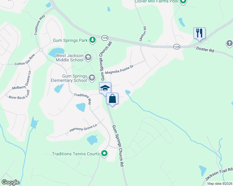 map of restaurants, bars, coffee shops, grocery stores, and more near 37 Wild Cherry Court in Jefferson
