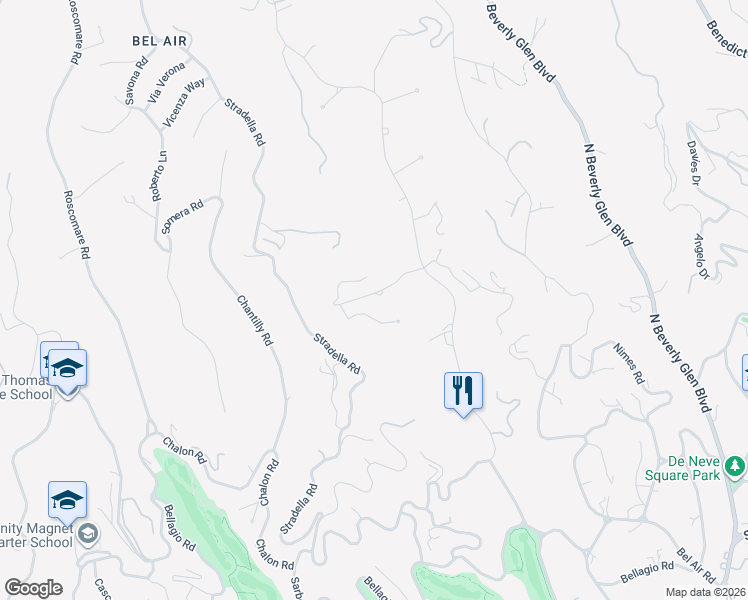 map of restaurants, bars, coffee shops, grocery stores, and more near 10660 Somma Way in Los Angeles