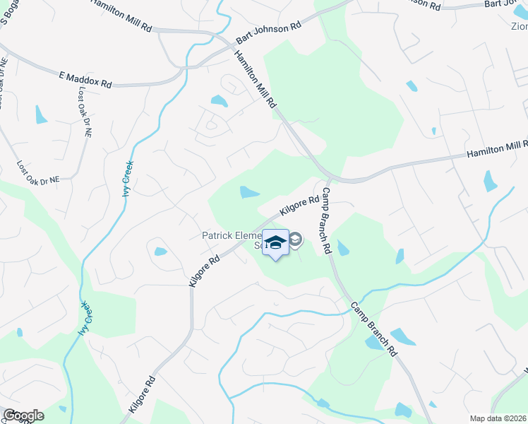 map of restaurants, bars, coffee shops, grocery stores, and more near 2710 Kilgore Road in Buford