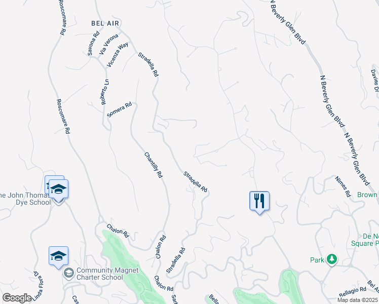 map of restaurants, bars, coffee shops, grocery stores, and more near 10696 Somma Way in Los Angeles