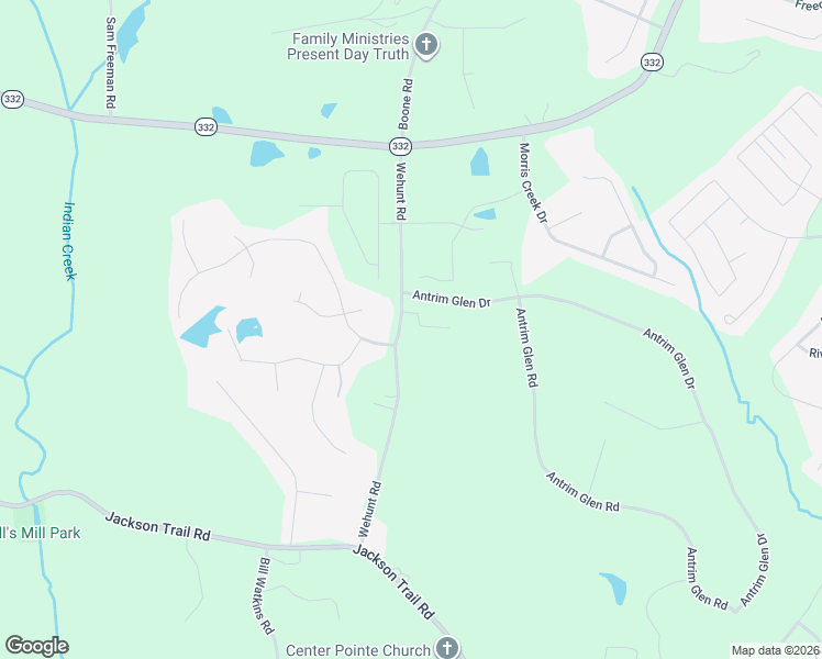 map of restaurants, bars, coffee shops, grocery stores, and more near 447 Wehunt Road in Hoschton