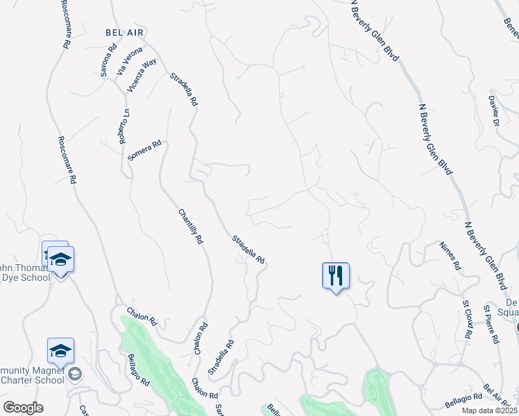map of restaurants, bars, coffee shops, grocery stores, and more near 10677 Somma Way in Los Angeles