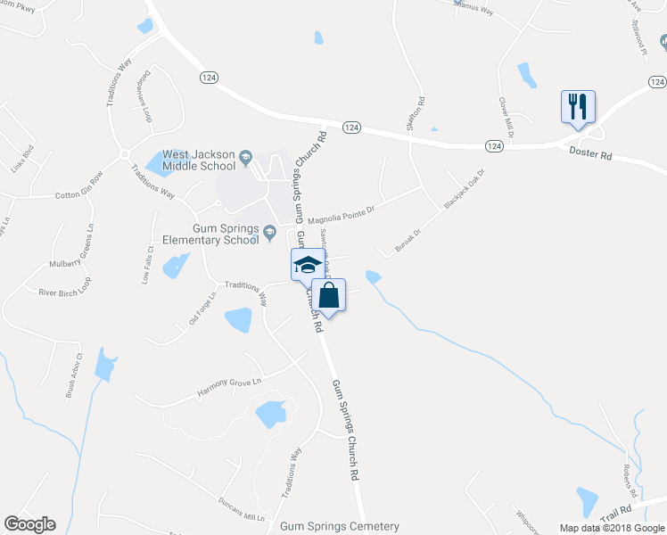 map of restaurants, bars, coffee shops, grocery stores, and more near 121 Sawtooth Oak Drive in Jefferson