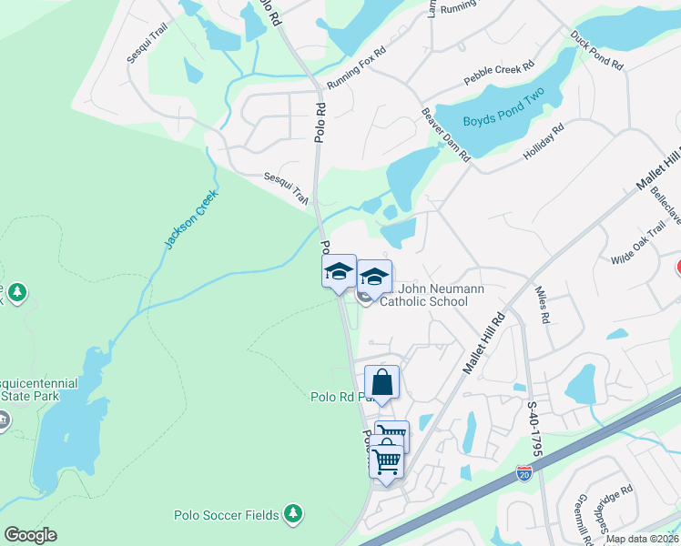 map of restaurants, bars, coffee shops, grocery stores, and more near 101 Saddle Chase Lane in Columbia