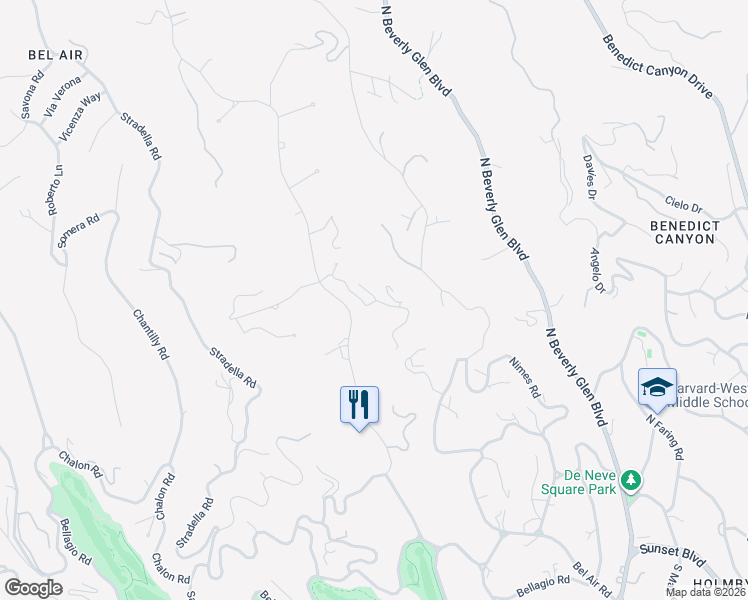 map of restaurants, bars, coffee shops, grocery stores, and more near 10555 Rocca Place in Los Angeles