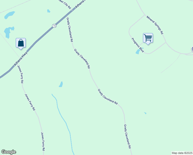 map of restaurants, bars, coffee shops, grocery stores, and more near 1138 Grady Cleveland Road in Elberton