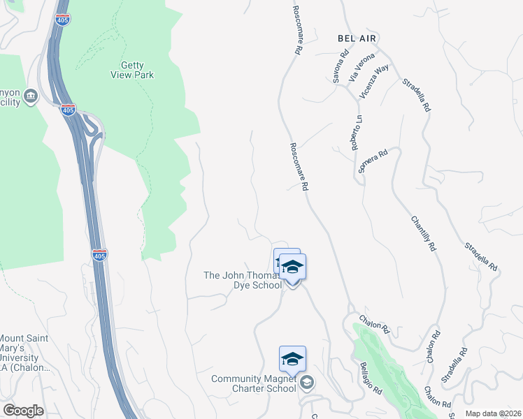 map of restaurants, bars, coffee shops, grocery stores, and more near 1172 Linda Flora Drive in Los Angeles