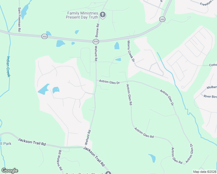 map of restaurants, bars, coffee shops, grocery stores, and more near 123 Hunter Drive in Hoschton