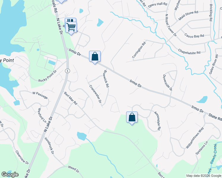 map of restaurants, bars, coffee shops, grocery stores, and more near 224 Braewick Road in Columbia