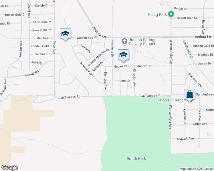 map of restaurants, bars, coffee shops, grocery stores, and more near 57281 Selecta Ave in Yucca Valley