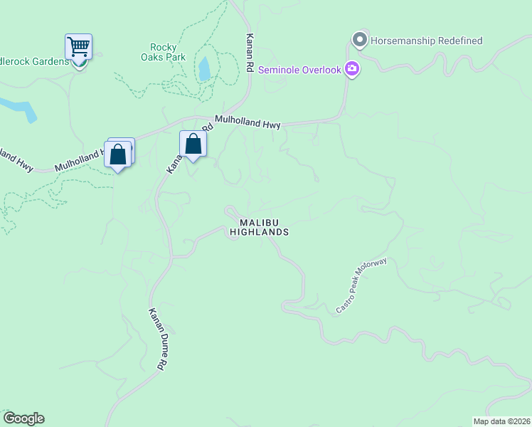 map of restaurants, bars, coffee shops, grocery stores, and more near 621 Thrift Road in Malibu