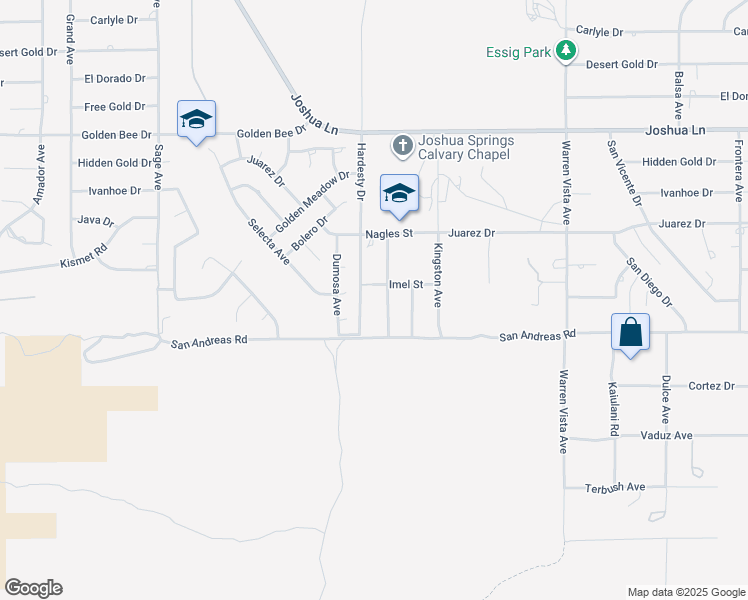 map of restaurants, bars, coffee shops, grocery stores, and more near 8837 Hardesty Drive in Yucca Valley