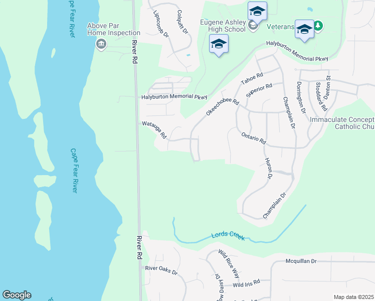 map of restaurants, bars, coffee shops, grocery stores, and more near 212 Watauga Rd in Wilmington