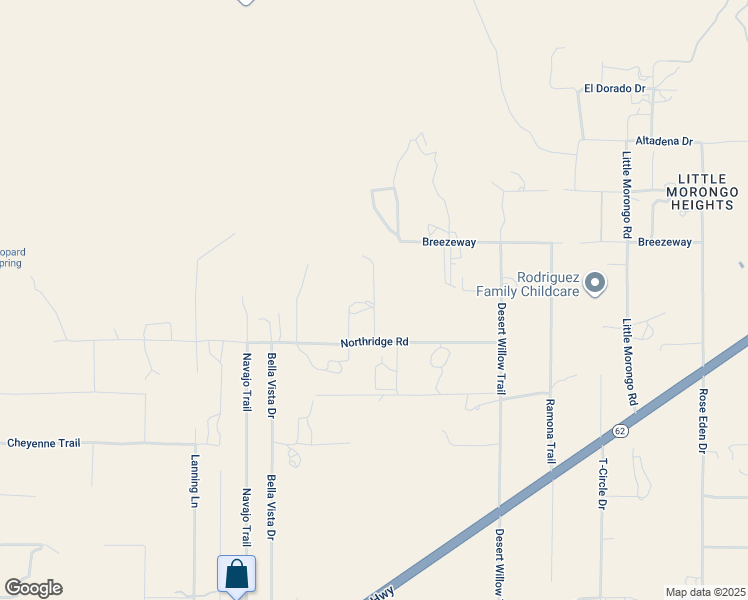 map of restaurants, bars, coffee shops, grocery stores, and more near 8787 Via La Scala in Morongo Valley
