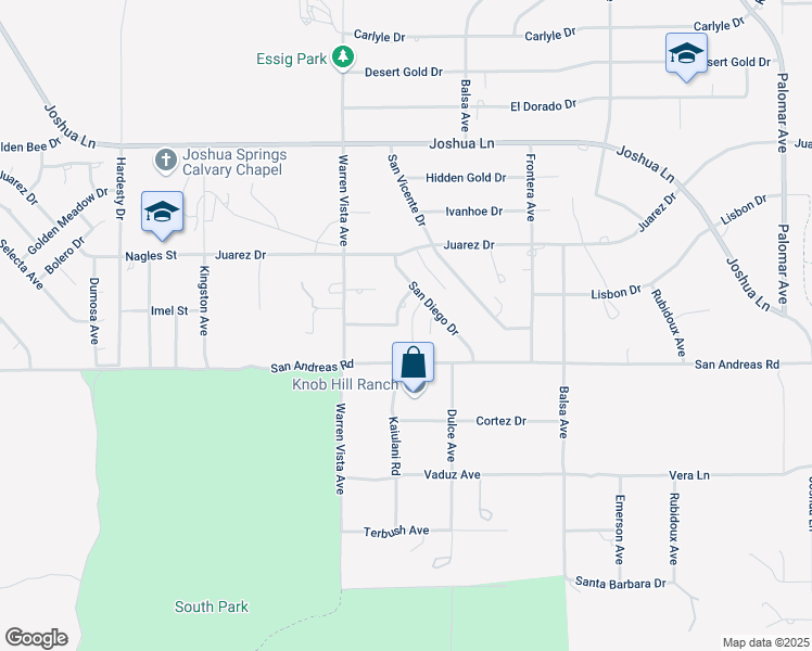 map of restaurants, bars, coffee shops, grocery stores, and more near 57803 San Tropeze Drive in Yucca Valley