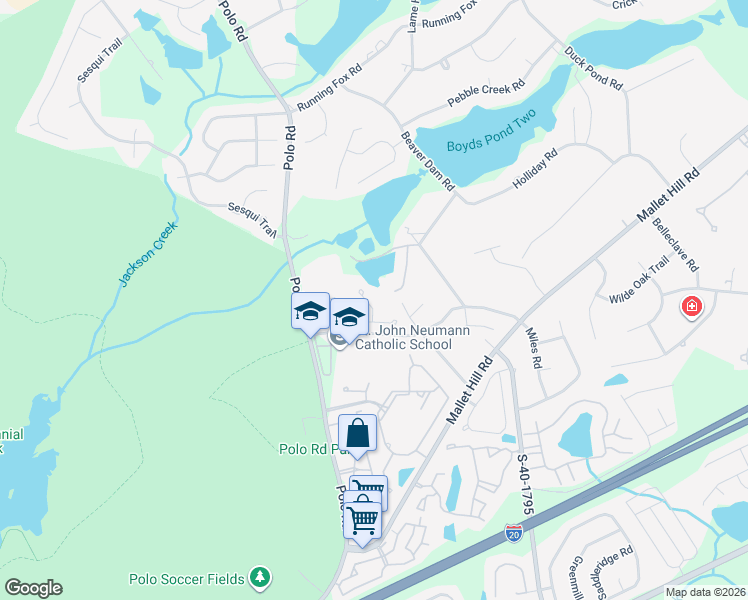 map of restaurants, bars, coffee shops, grocery stores, and more near 16 Baltusrol Court in Columbia