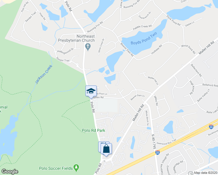 map of restaurants, bars, coffee shops, grocery stores, and more near 18 Baltusrol Court in Columbia