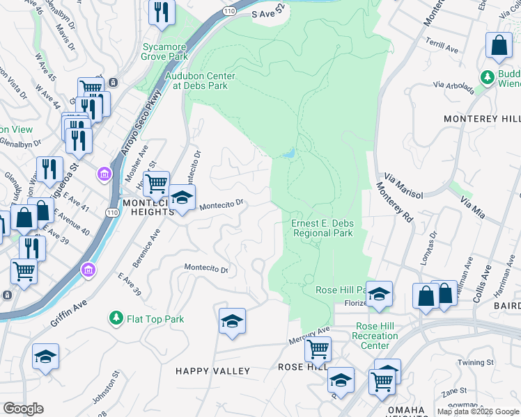 map of restaurants, bars, coffee shops, grocery stores, and more near 3877 Latrobe Street in Los Angeles
