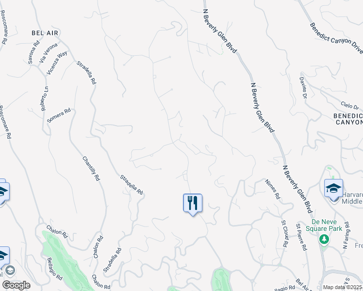 map of restaurants, bars, coffee shops, grocery stores, and more near 966 Stone Canyon Road in Los Angeles