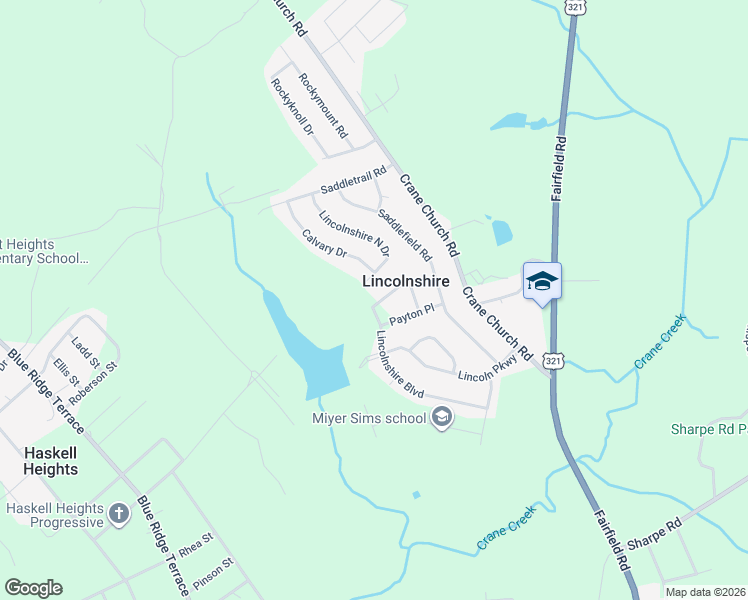 map of restaurants, bars, coffee shops, grocery stores, and more near 417 Lincolnshire Boulevard in Columbia