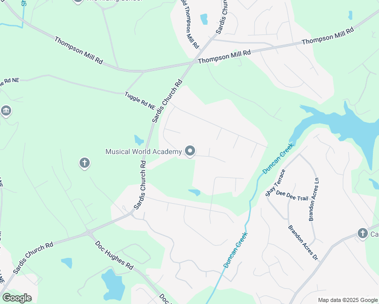 map of restaurants, bars, coffee shops, grocery stores, and more near 4108 Harthorne Lane in Buford