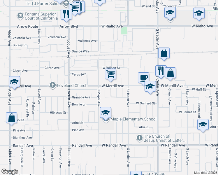 map of restaurants, bars, coffee shops, grocery stores, and more near 516 South Forest Avenue in Bloomington