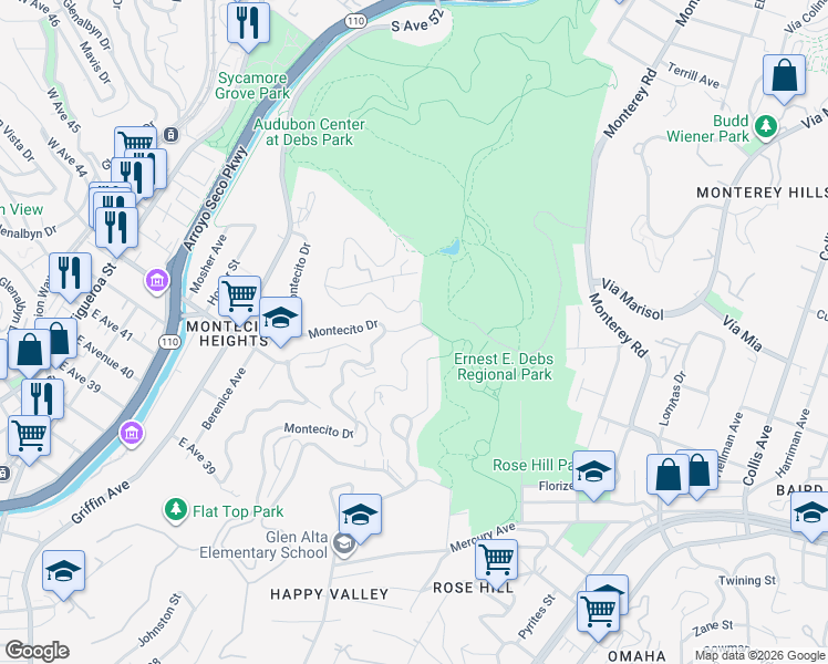 map of restaurants, bars, coffee shops, grocery stores, and more near 3877 Latrobe Street in Los Angeles