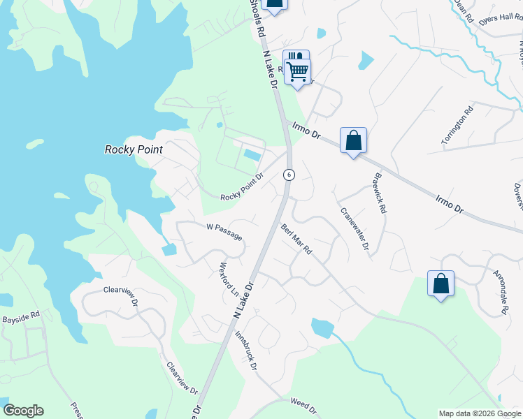 map of restaurants, bars, coffee shops, grocery stores, and more near 206 Shorewood Court in Columbia