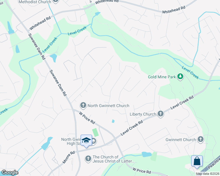 map of restaurants, bars, coffee shops, grocery stores, and more near 365 Friars Head Drive Northeast in Suwanee