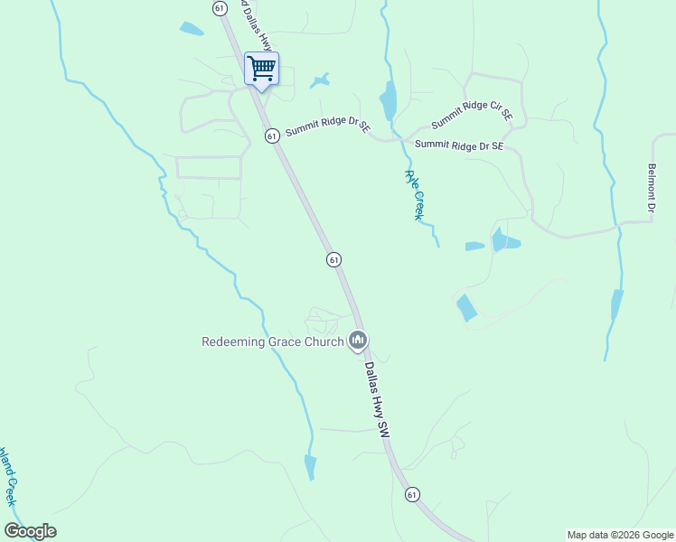 map of restaurants, bars, coffee shops, grocery stores, and more near 692 Georgia 61 in Cartersville