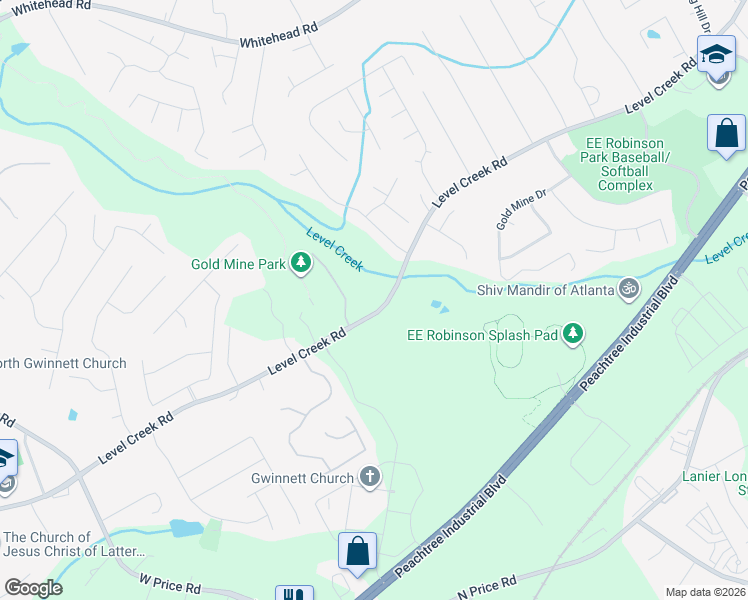 map of restaurants, bars, coffee shops, grocery stores, and more near 4845 Markim Forest Lane in Sugar Hill