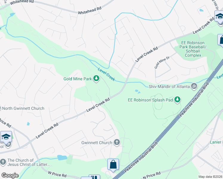 map of restaurants, bars, coffee shops, grocery stores, and more near 4845 Markim Forest Lane in Sugar Hill