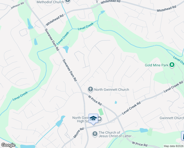 map of restaurants, bars, coffee shops, grocery stores, and more near 118 Crystal Downs Way Northeast in Suwanee