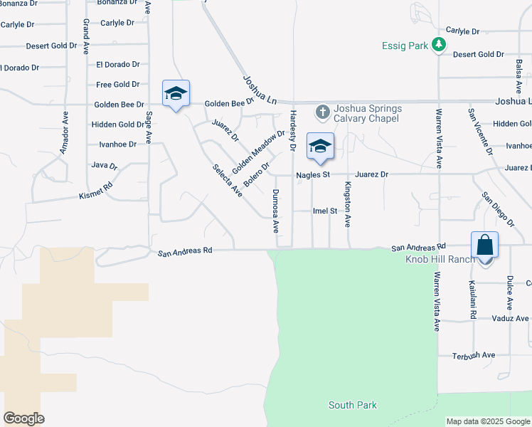map of restaurants, bars, coffee shops, grocery stores, and more near 57268 Selecta Avenue in Yucca Valley