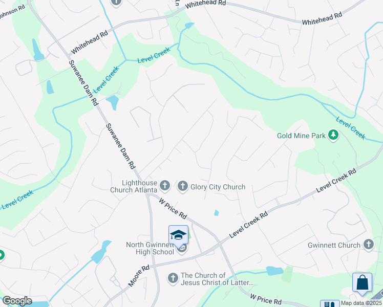map of restaurants, bars, coffee shops, grocery stores, and more near 5048 Bethpage Drive Northeast in Suwanee