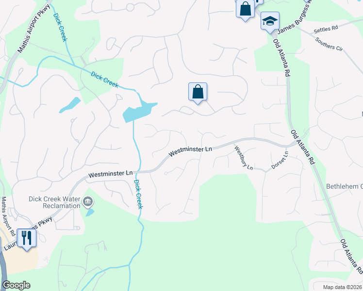 map of restaurants, bars, coffee shops, grocery stores, and more near 4805 Brent Knoll Lane in Suwanee